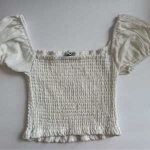 Fashion Nova Textured White Cap Sleeve